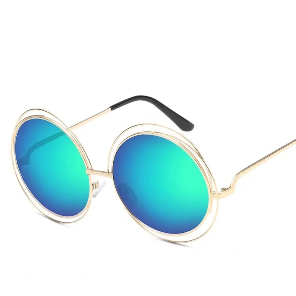 ✨FASHION WEEK GREEN OVERSIZED MIRROR  SUNGLASSES